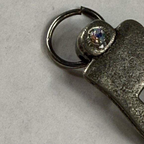 Silver Tone Metal Cross Pendant With Rhinestone Crown Embellishment for Necklace - Picture 10 of 15